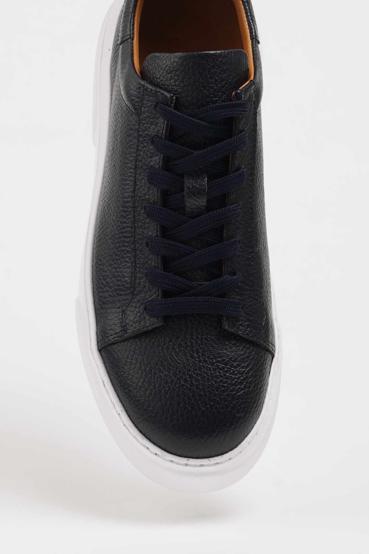 Maison Navy Blue Leather Sneakers with Pool Sole