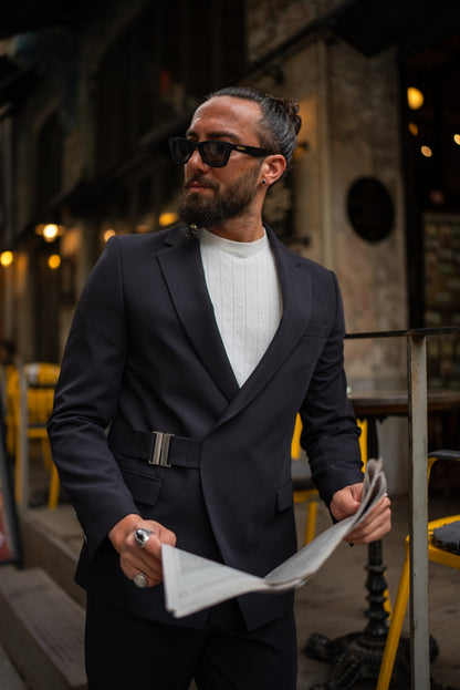 The Axis Suit – Black Modern Summer Suit