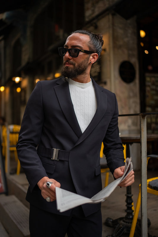 The Axis Suit – Black Modern Summer Suit