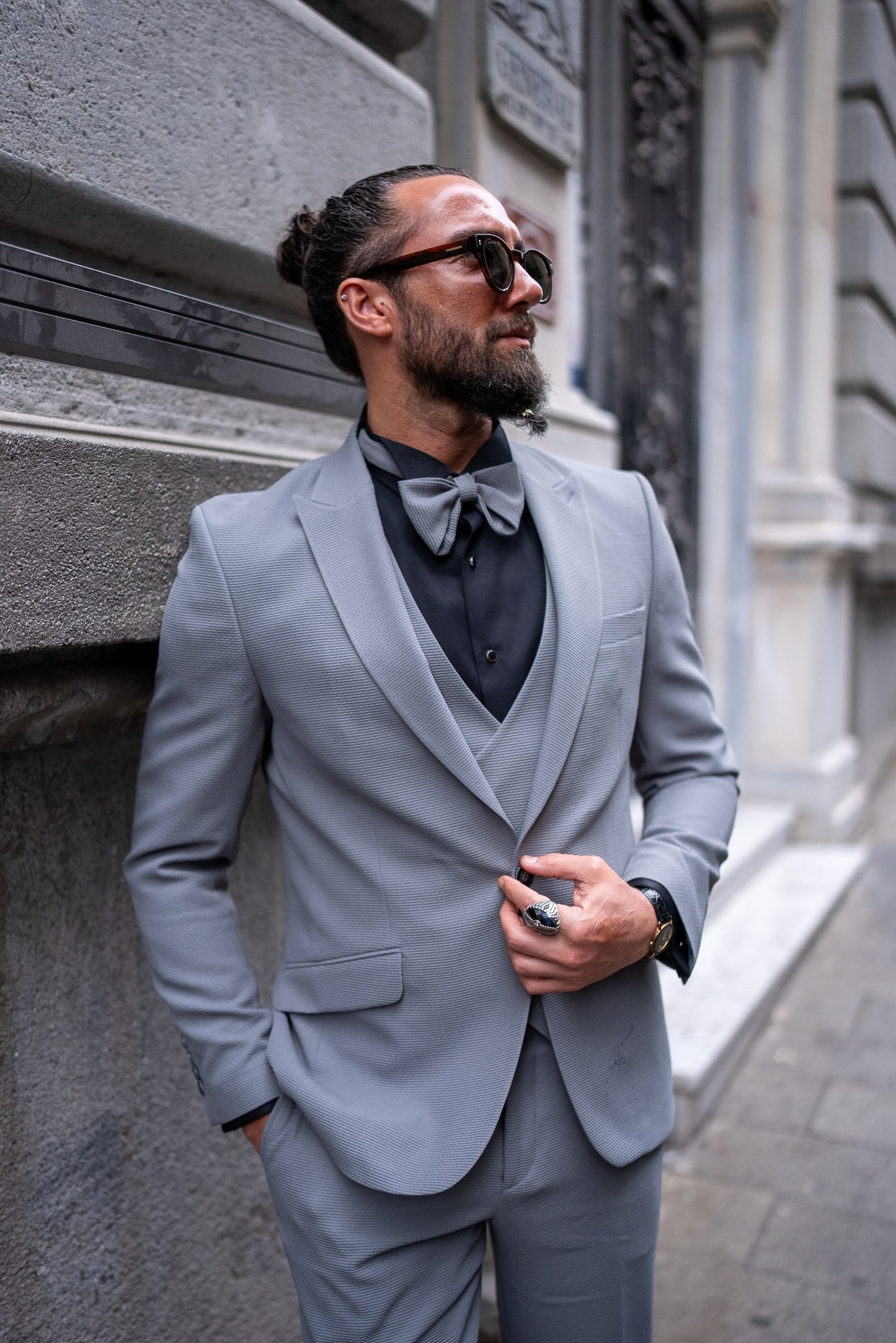 Brabion Gray 3 Piece Suit for Modern Men