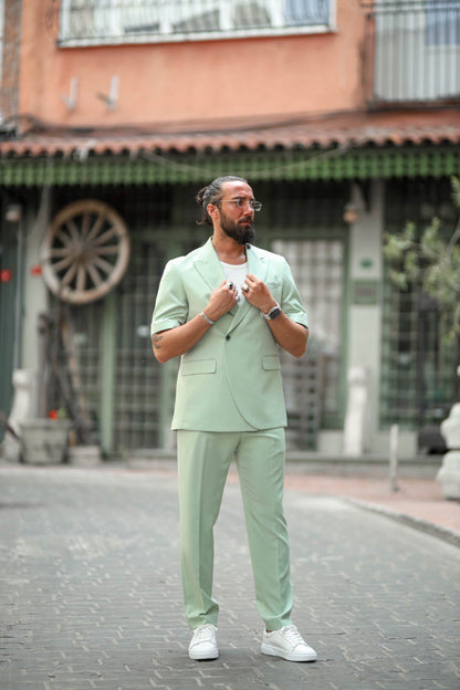 Positano Mint Green Short Sleeve Summer Suit