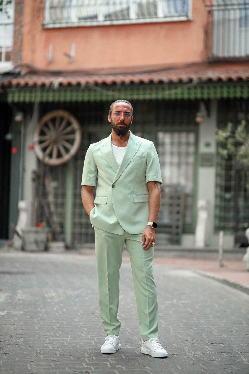Positano Mint Green Short Sleeve Summer Suit