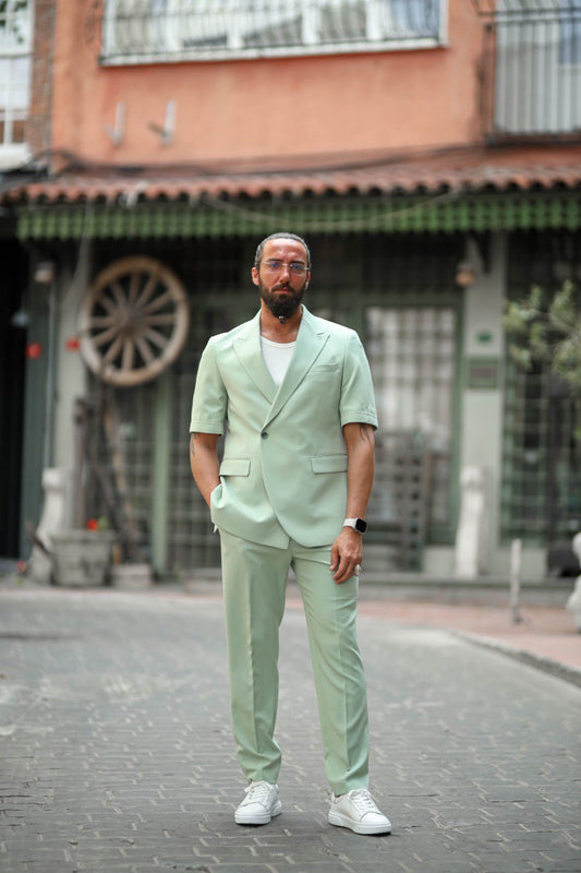 Positano Mint Green Short Sleeve Summer Suit