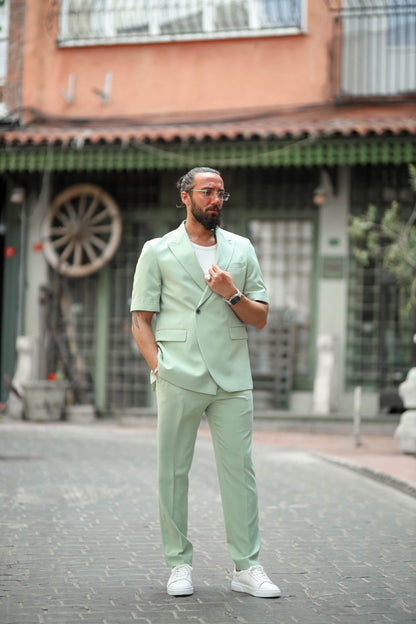 Positano Mint Green Short Sleeve Summer Suit