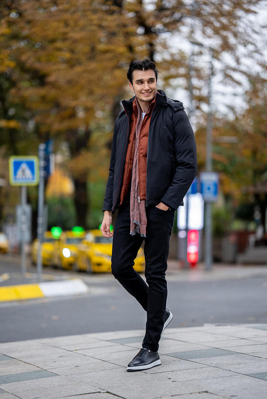 Men's Black Waterproof Jacket.