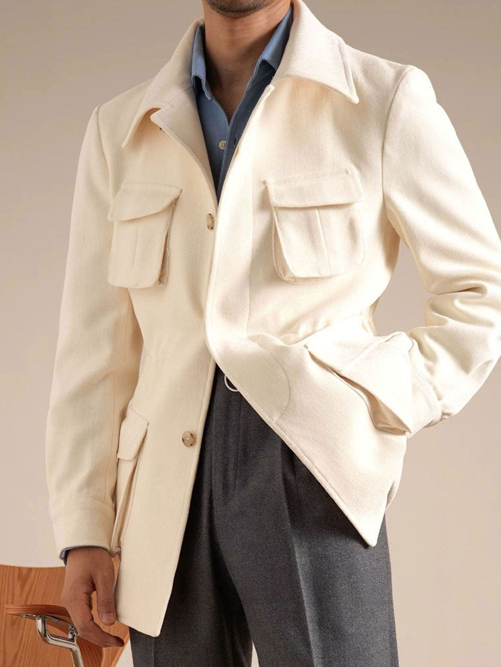 Men’s Chenille Hunting Jacket — Retro Slim Fit Casual Coat