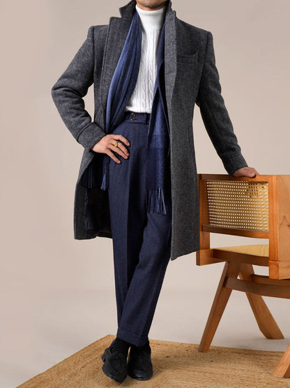 Mens Wool Mid-Length Chester Coat