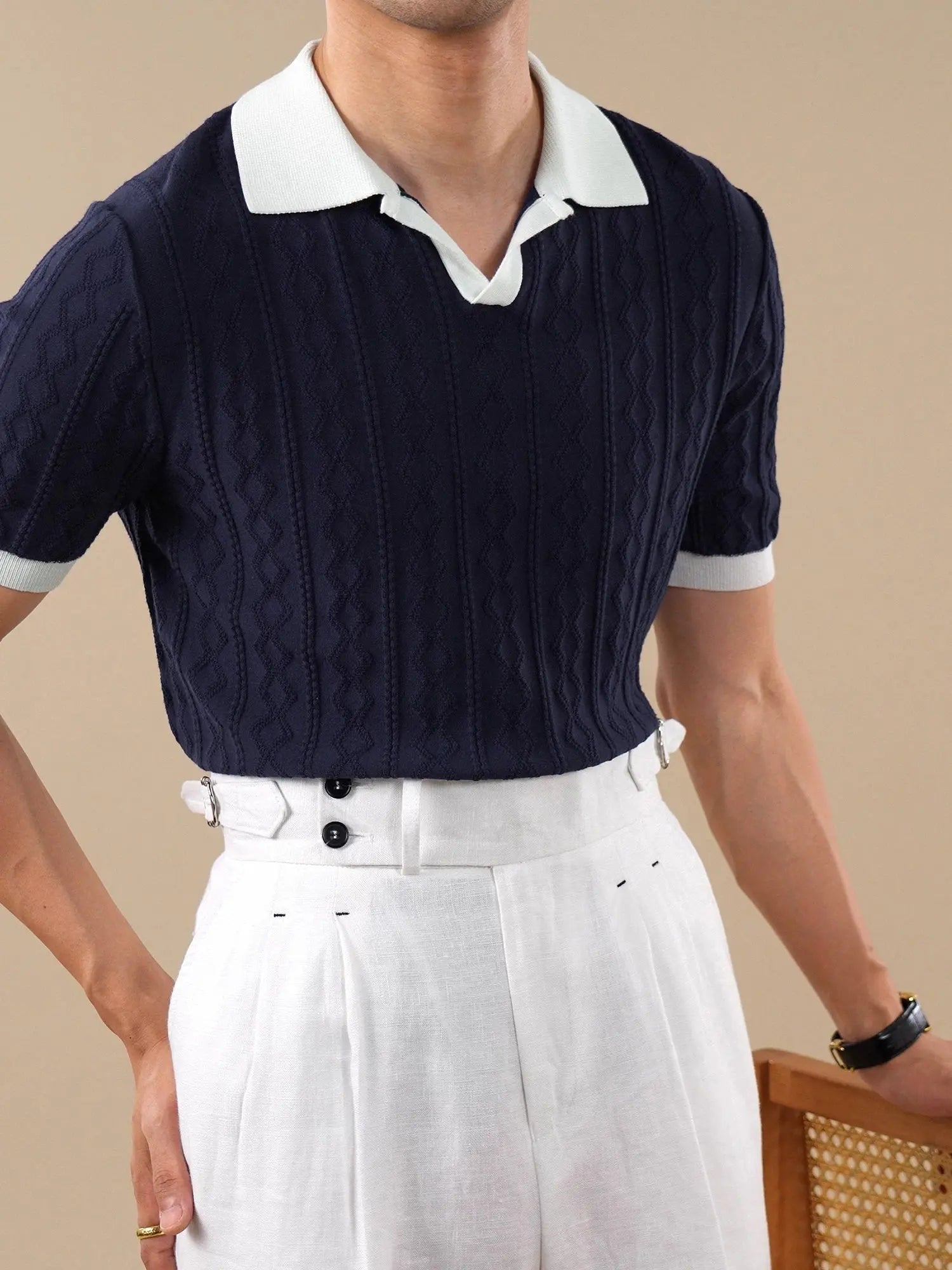 Men's Breathable Lyocell Short-Sleeve Polo Shirt BRABION