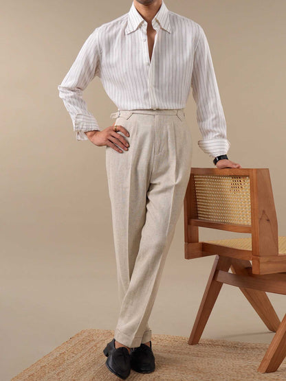 Men’s Linen-Blend Pleated Dress Pants BRABION