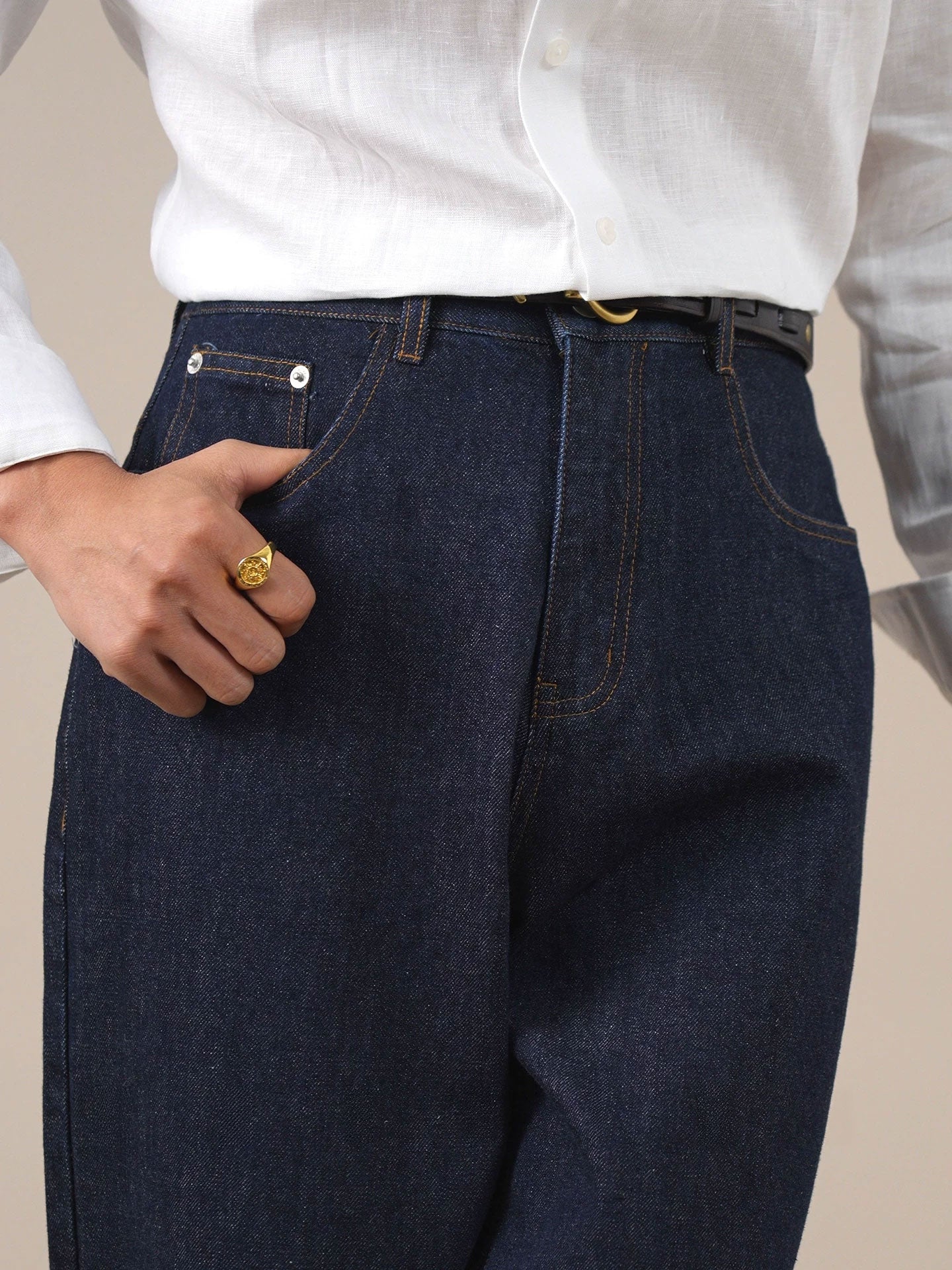 Men’s Vintage High-Waist Jeans — Relaxed Fit
