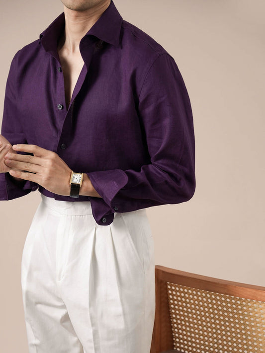 Italian Style Men's V-Neck Breathable Shirt