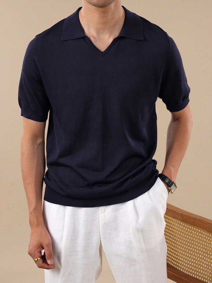 Cool Touch Acetate Mulberry Silk Lightweight Polo Shirt For Men BRABION