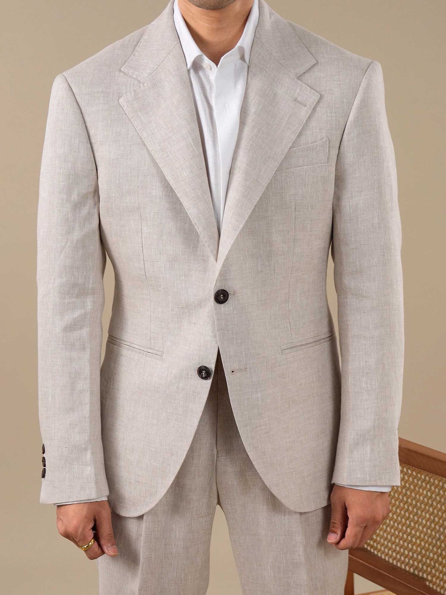 Men’s Breathable Pure Linen Single-Breasted Blazer BRABION
