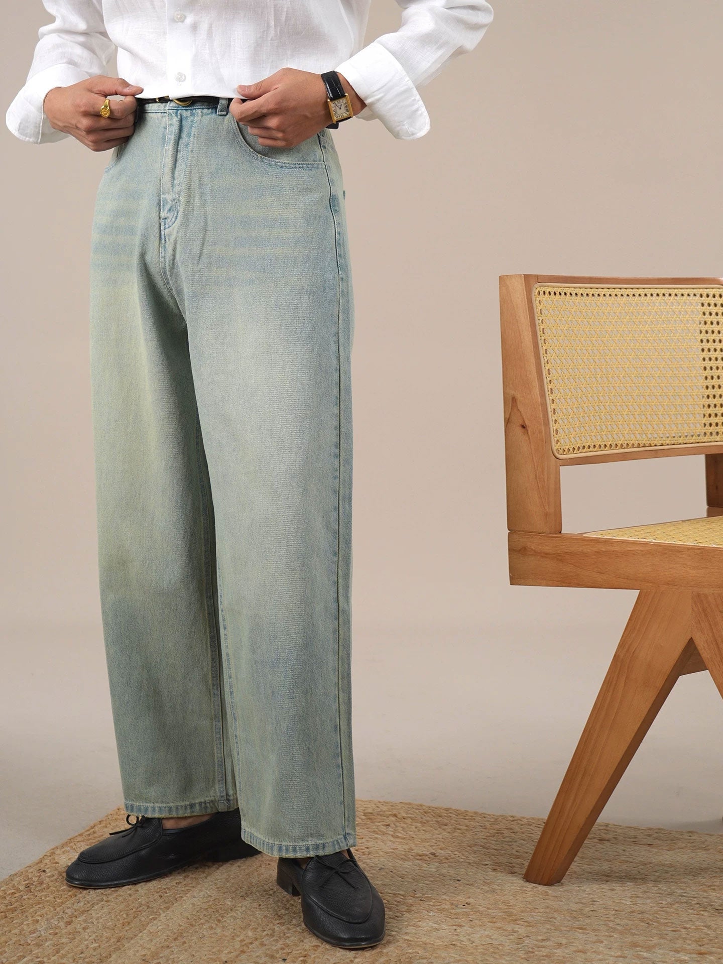 Relaxed Fit Men’s Wide-Leg Jeans—Easy Everyday Style