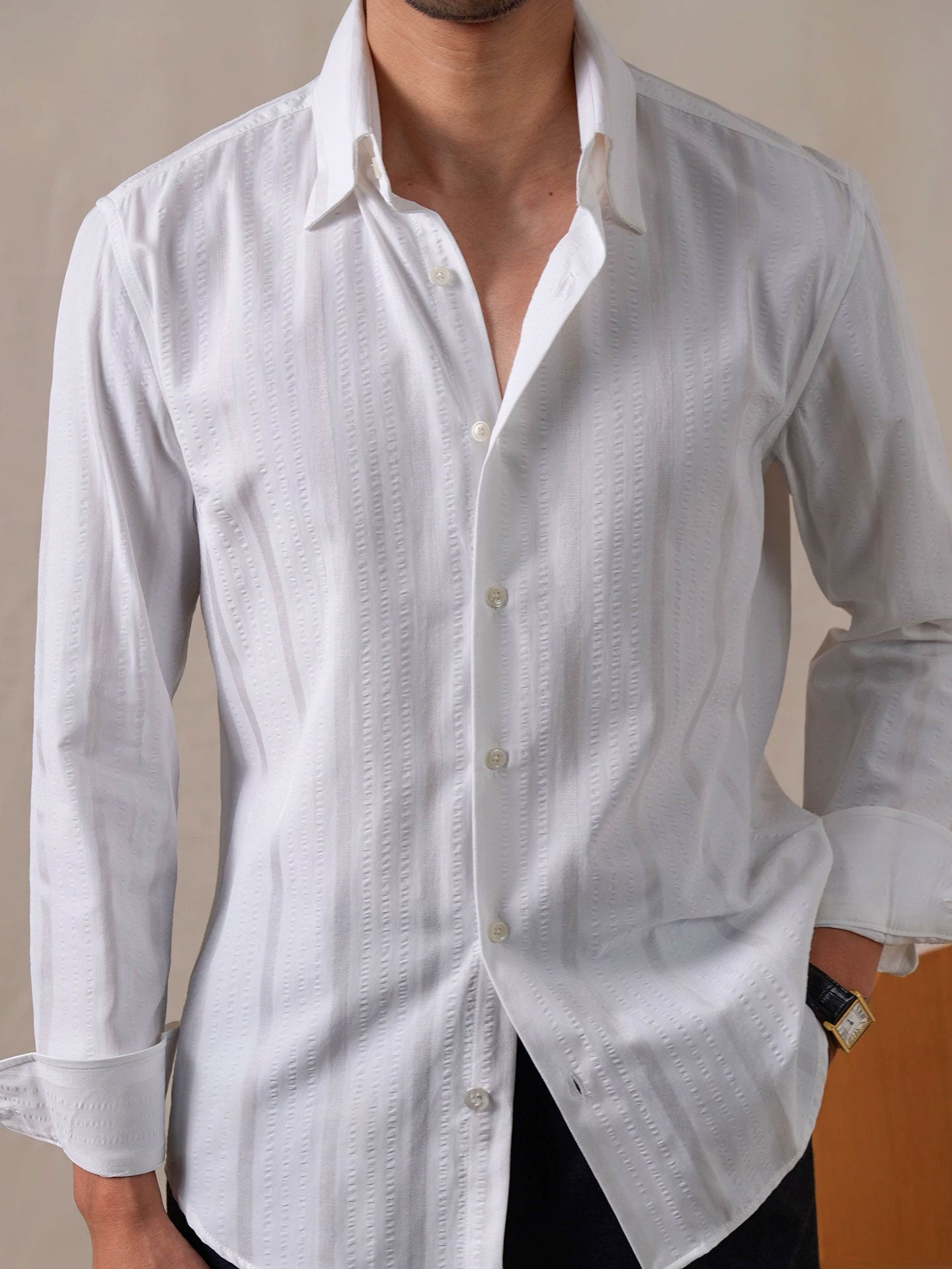Men’s Seersucker Dress Shirt