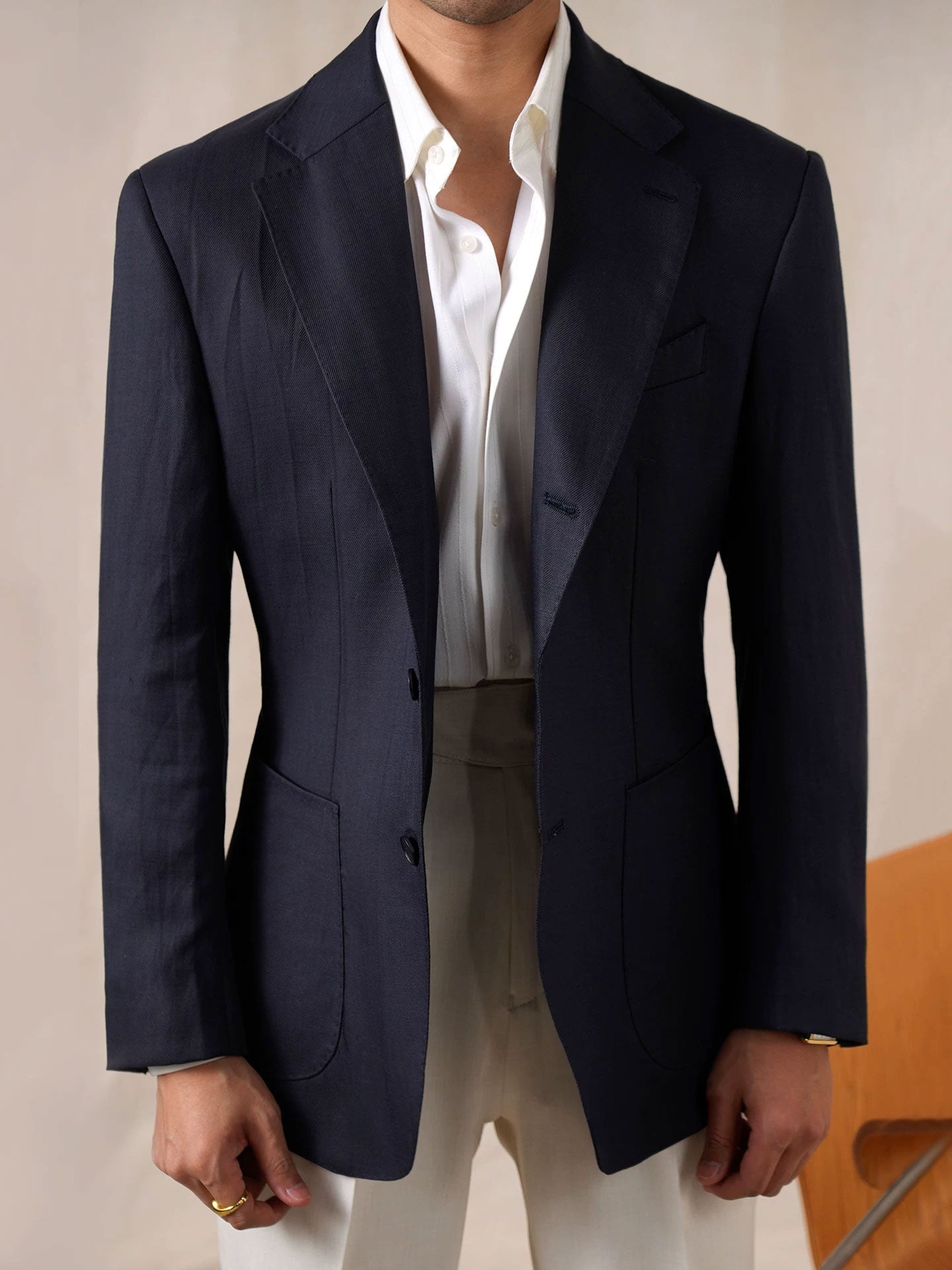 Men's Breathable Linen Single-Button Blazer BRABION