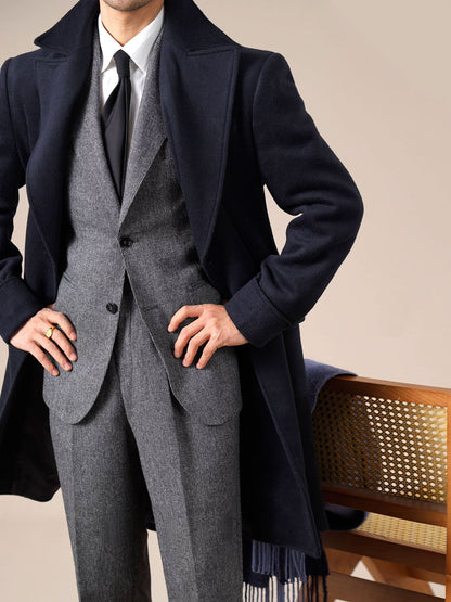 Men’s Double-Breasted Wool Ulster Collar Coat