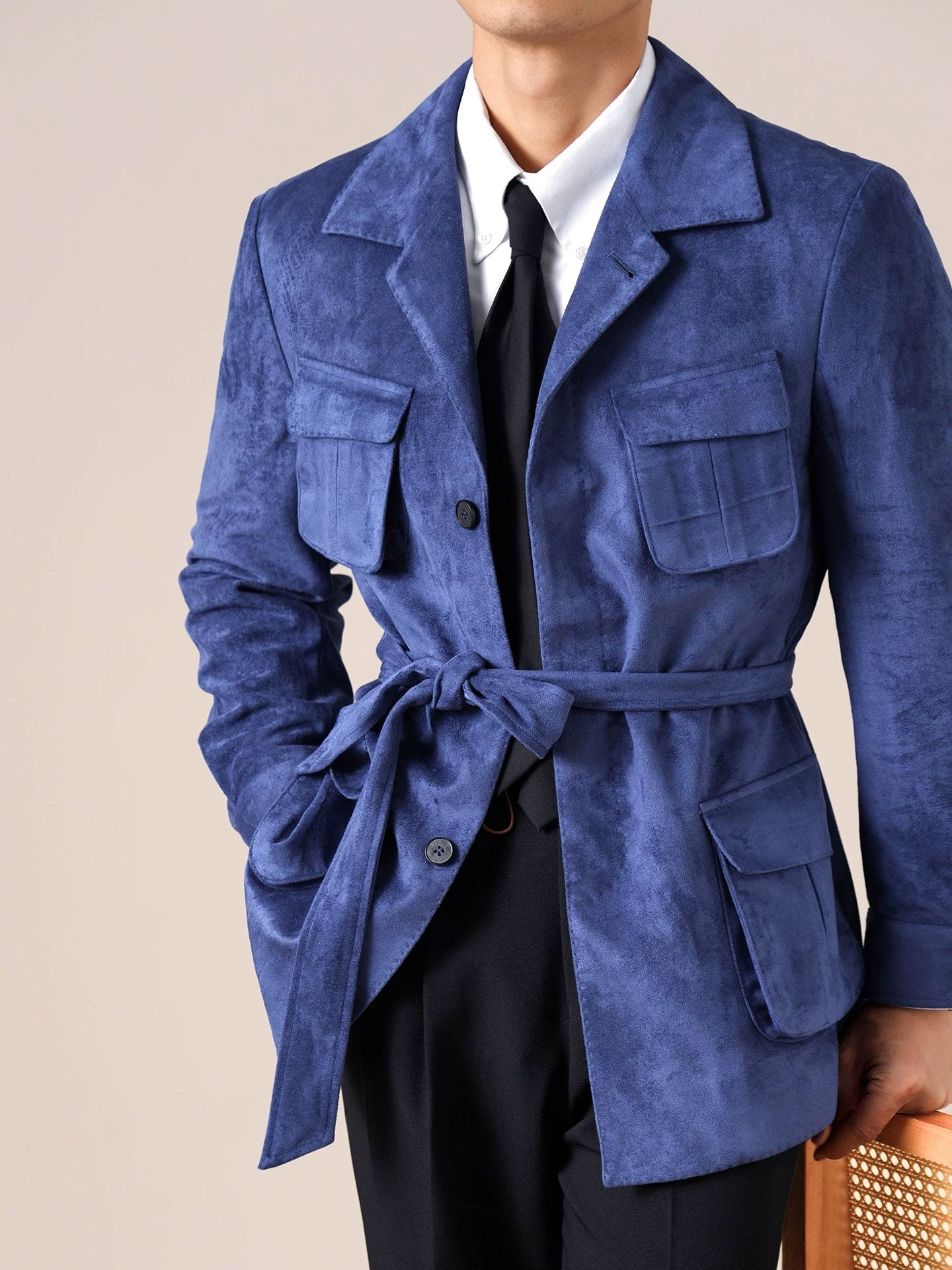 Men's Slim Fit Suede Hunting Retro Jacket