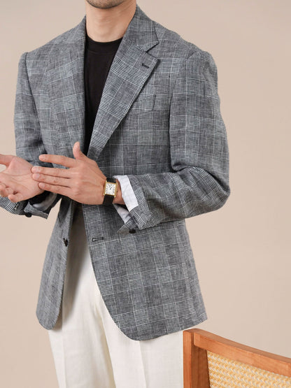 Prince Check Mens Breathable Suit Blazer