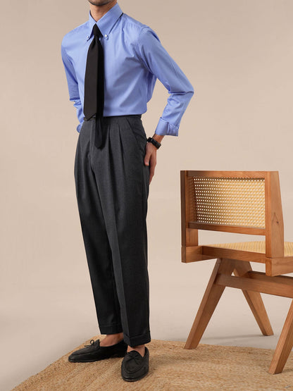 Men's Italian-Style Striped Point Collar Dress Shirt