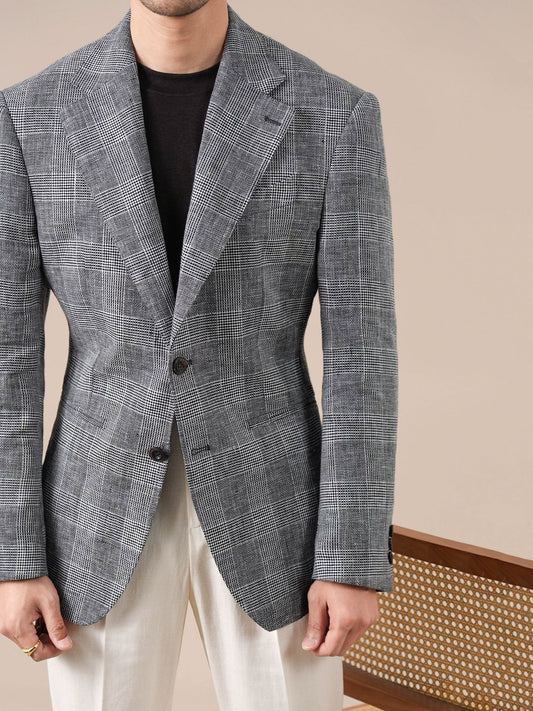 Prince Check Mens Breathable Suit Blazer