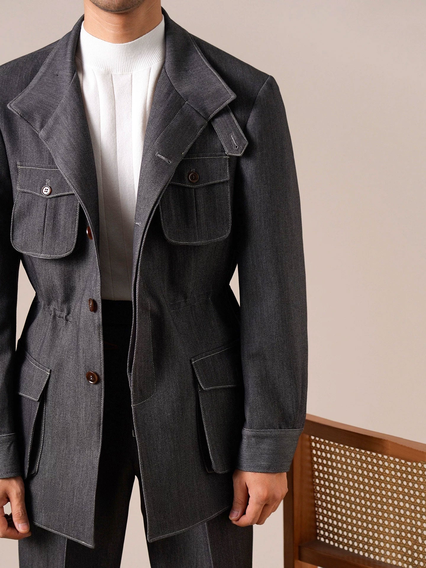 Men's Retro Vintage Denim Hunting Jacket