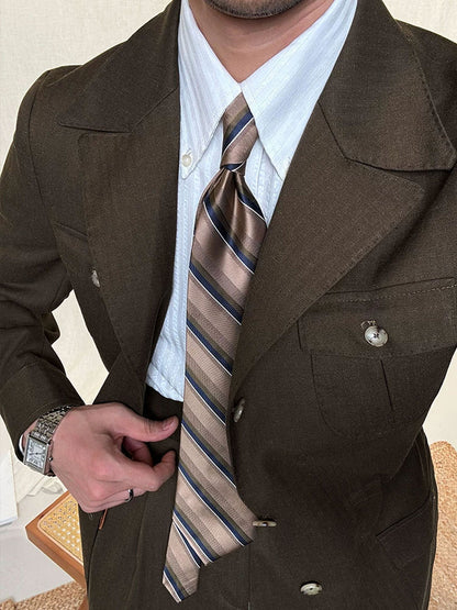 Men's Slim Fit Linen Jacket with Suit Collar