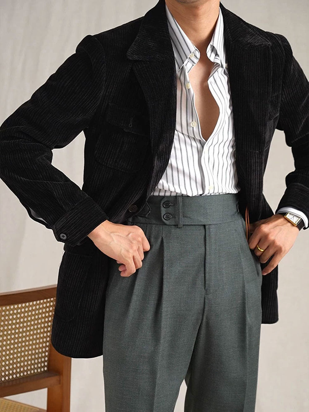 Men's Italian Retro Chenille Fleece Hunting Jacket