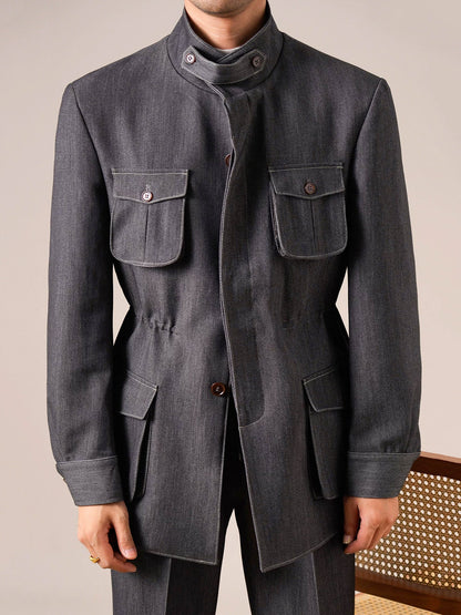 Men's Retro Vintage Denim Hunting Jacket