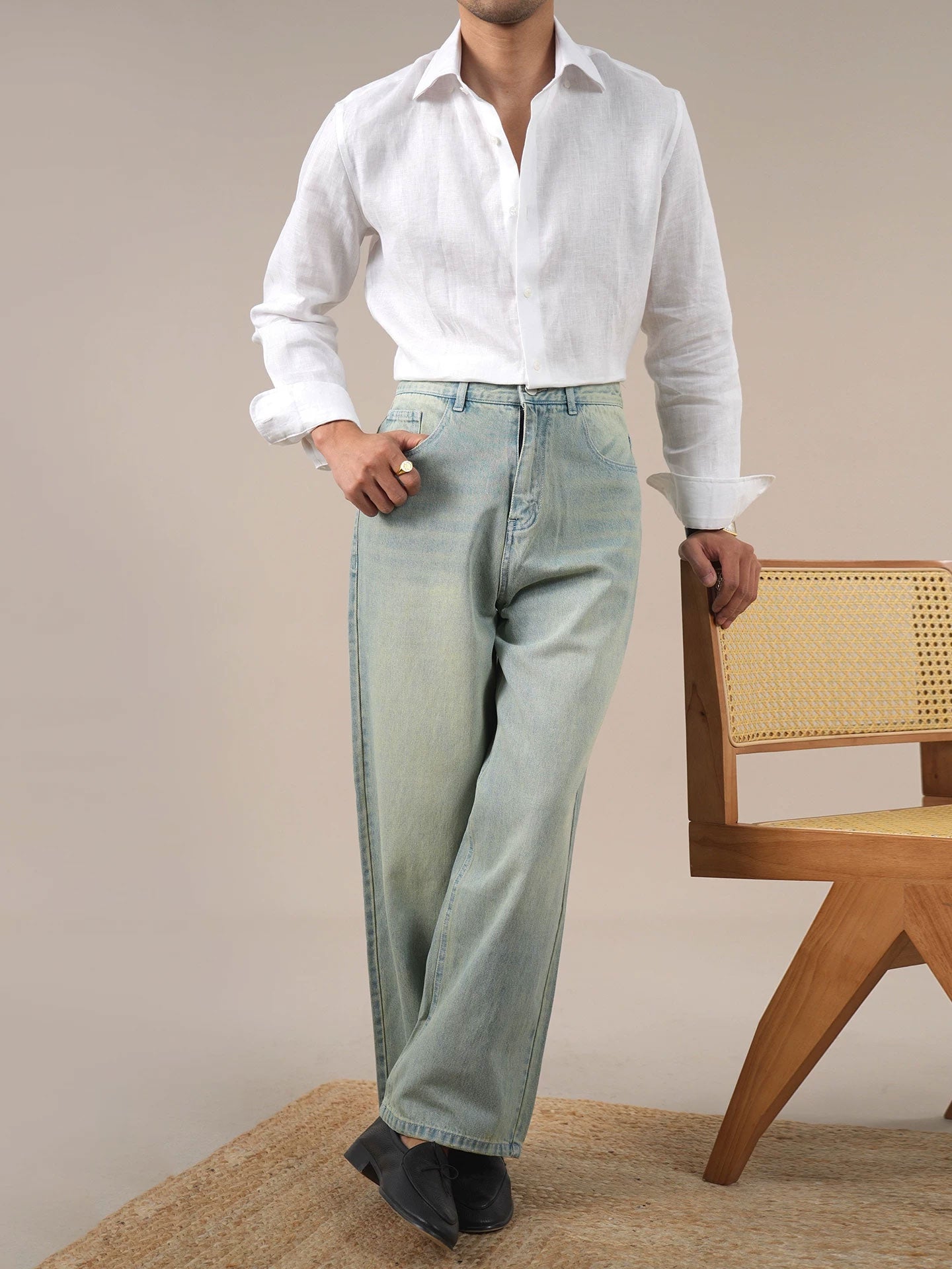 Relaxed Fit Men’s Wide-Leg Jeans—Easy Everyday Style