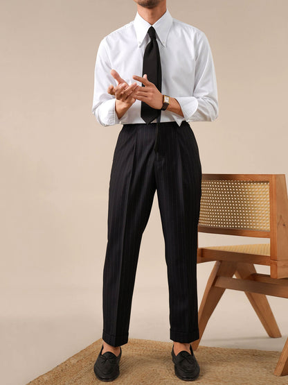 Men's Dress Shirt Bold Pointed Collar Button-Down