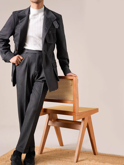 Men's Retro Vintage Denim Hunting Jacket