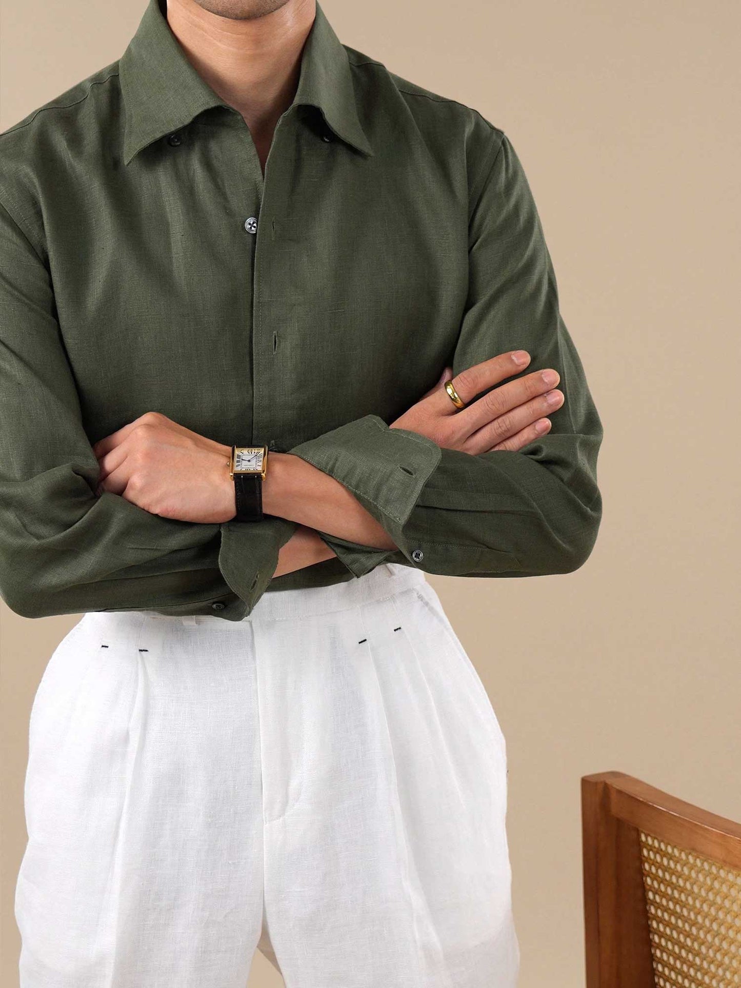 Men’s Summer Breathable Lightweight Linen Shirt BRABION