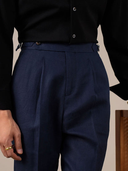 Men’s Breathable Linen Single-Pleat Dress Pants BRABION
