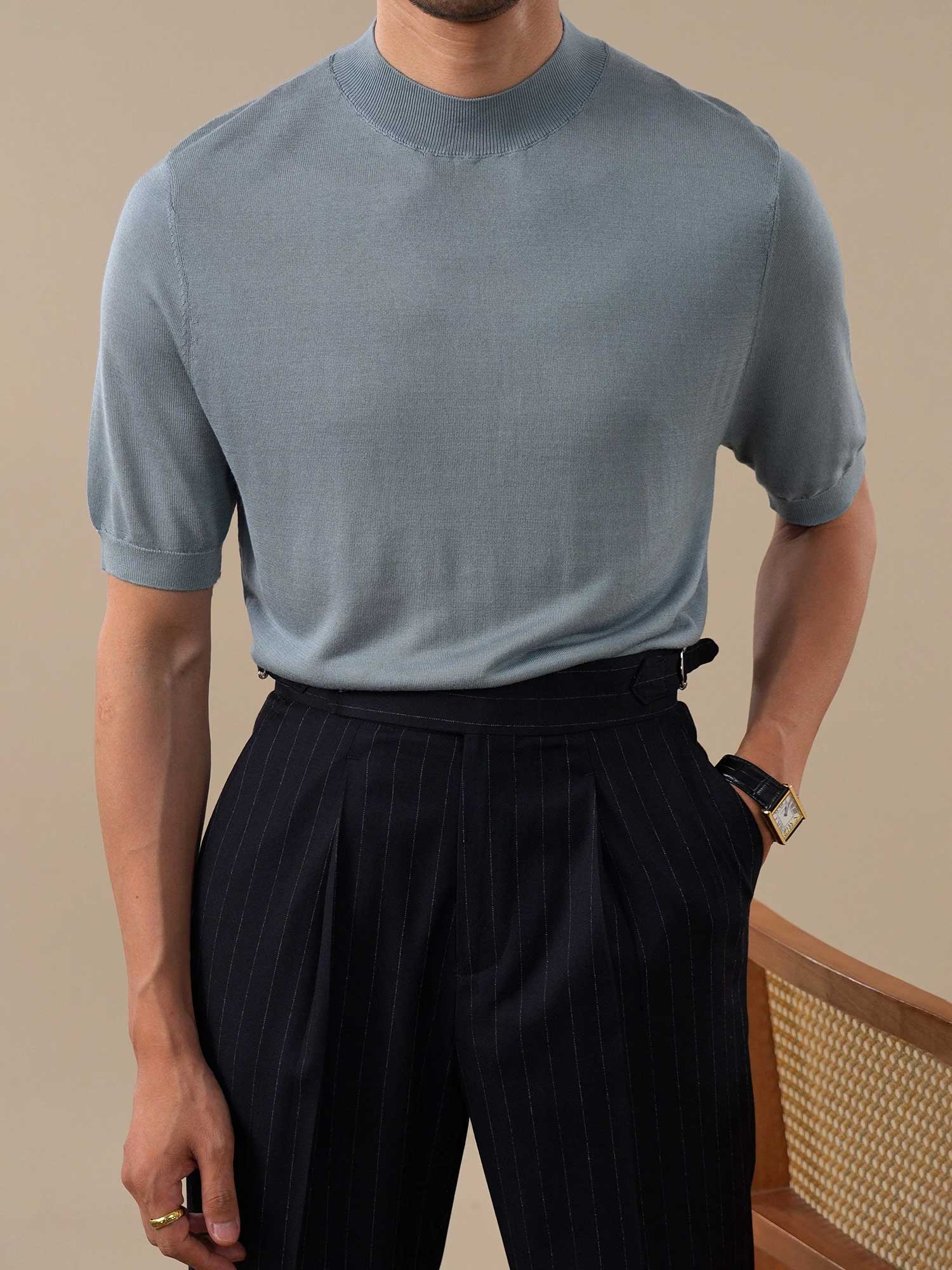 Men's Cooling Acetate Short Sleeve Crewneck T-Shirt BRABION