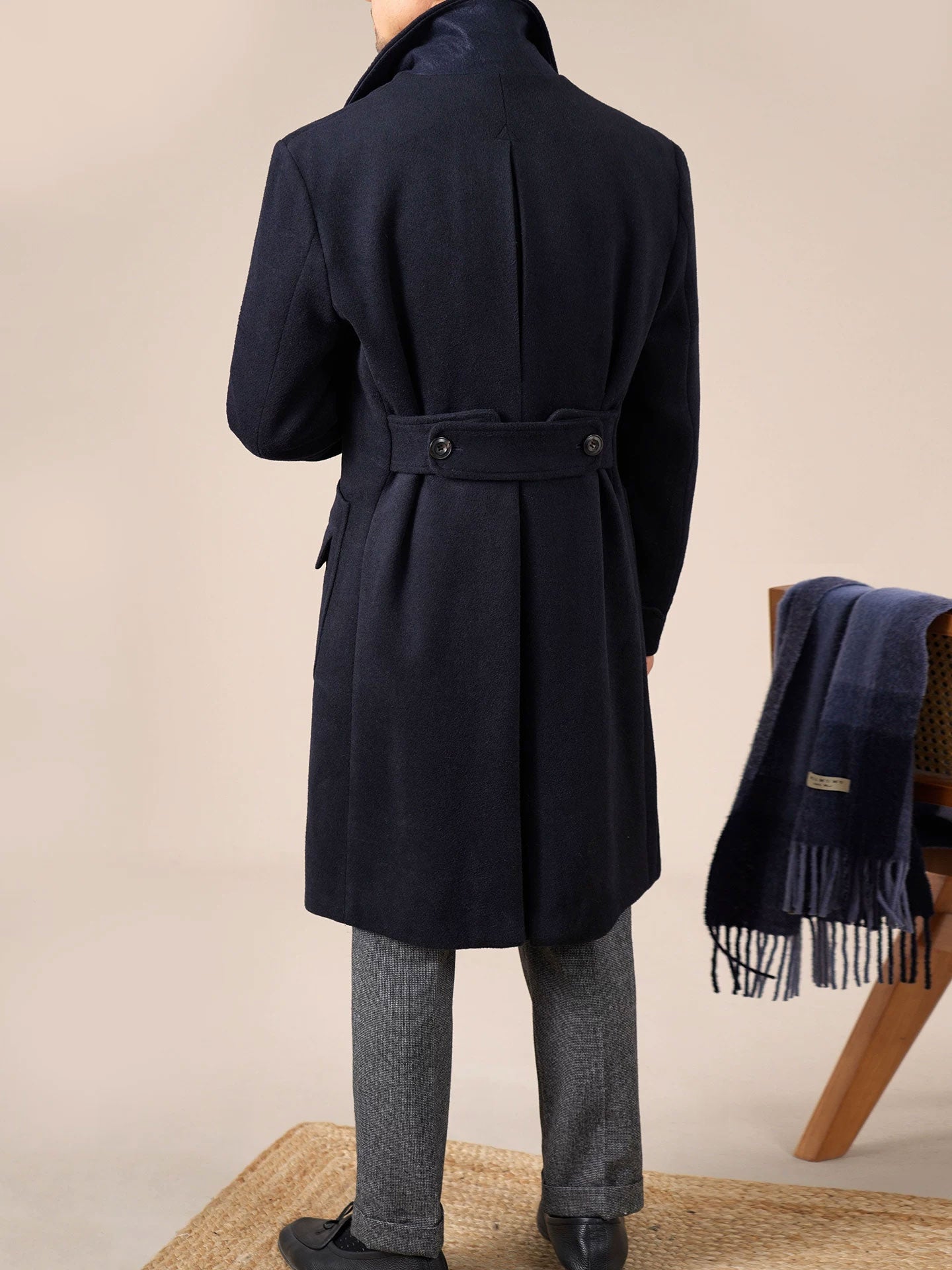 Men’s Double-Breasted Wool Ulster Collar Coat