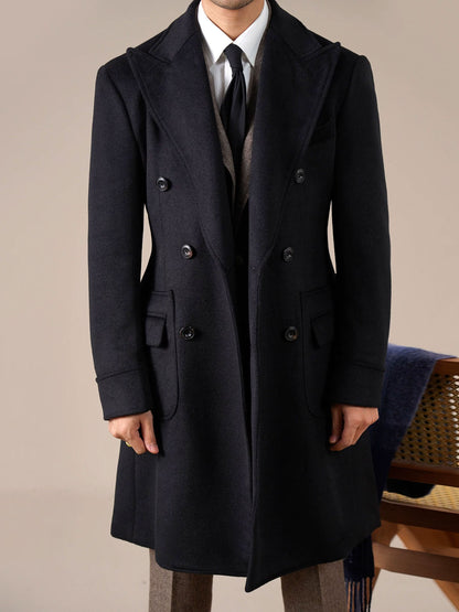 Men's Double-Breasted Wool Overcoat