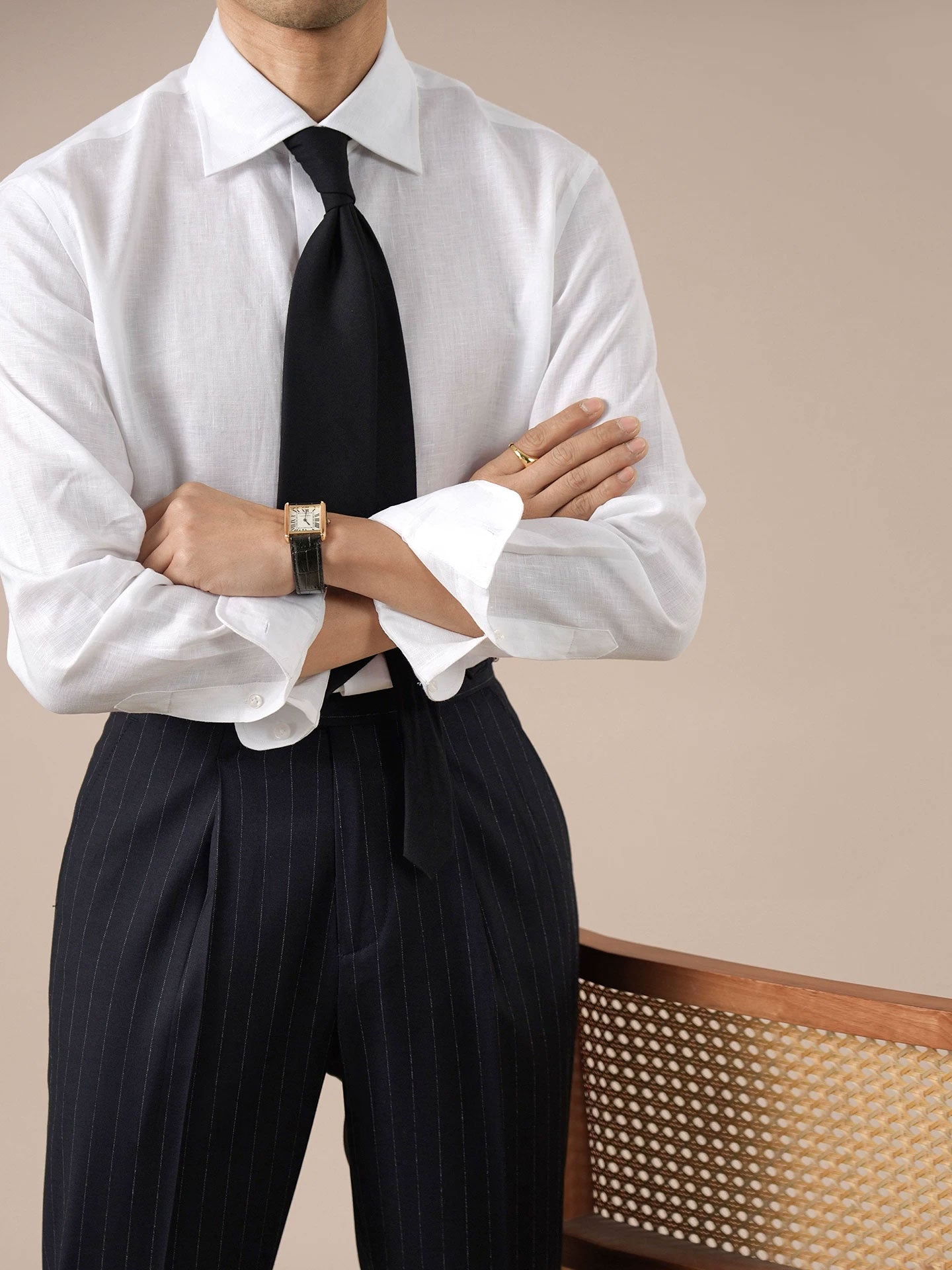 Italian Style Men's V-Neck Breathable Shirt