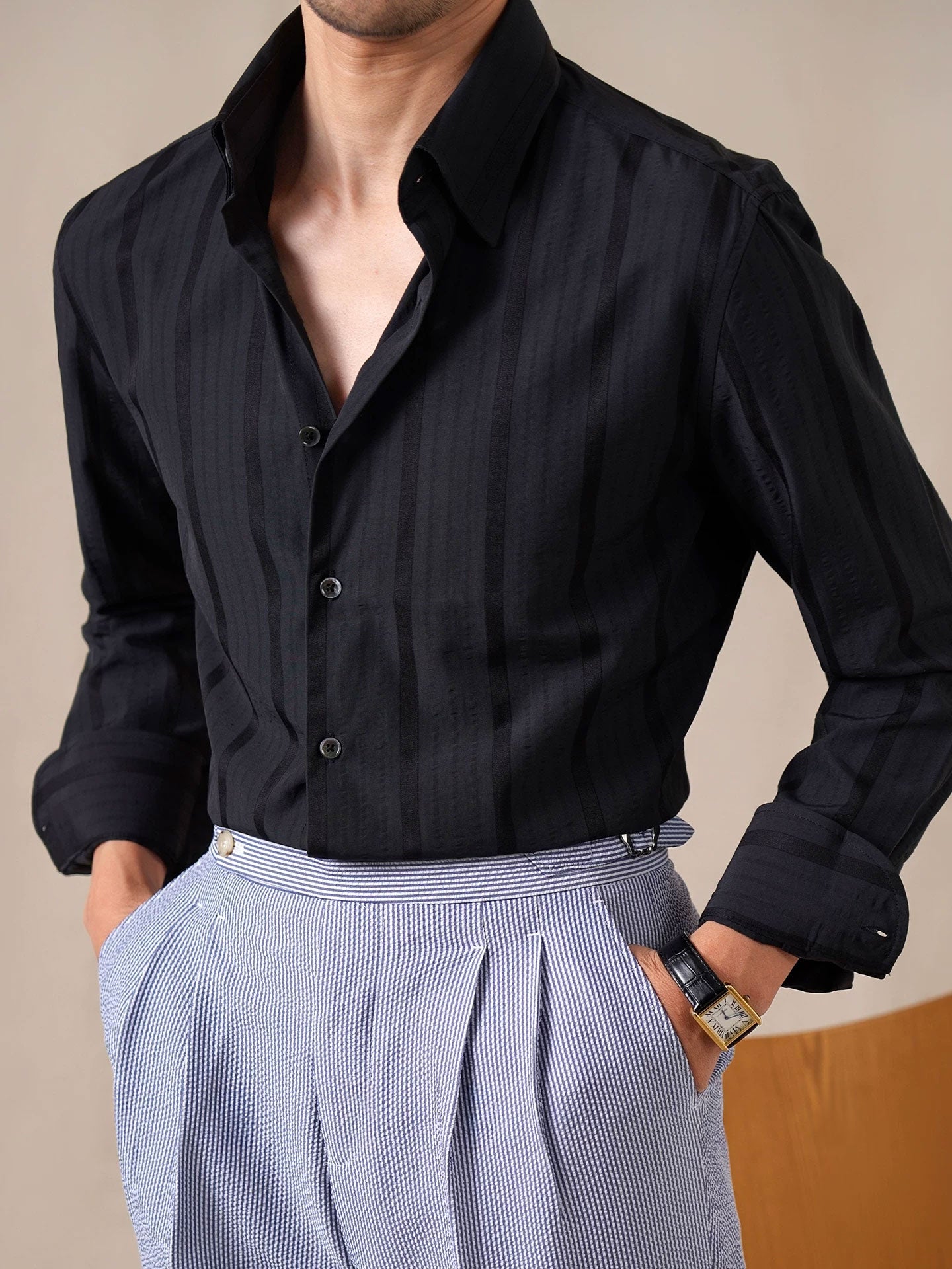 Men’s Seersucker Dress Shirt