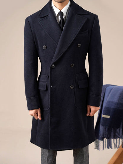 Men’s Double-Breasted Wool Ulster Collar Coat