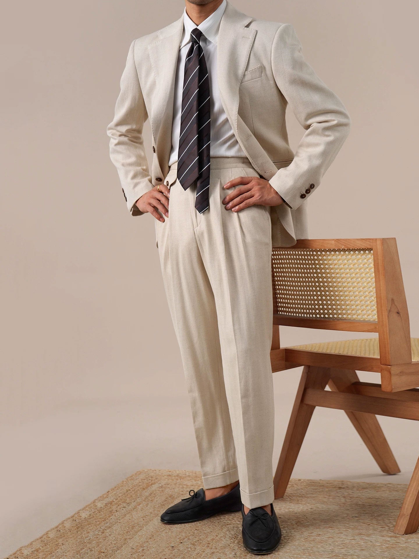 Men's Italian Single-Breasted Cotton Blazer BRABION