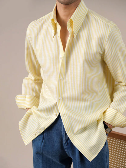 Men's Striped Lyocell Linen Shirt BRABION