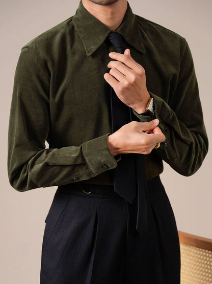 Men’s Italian-Style Corduroy Shirt—Warm Button-Down