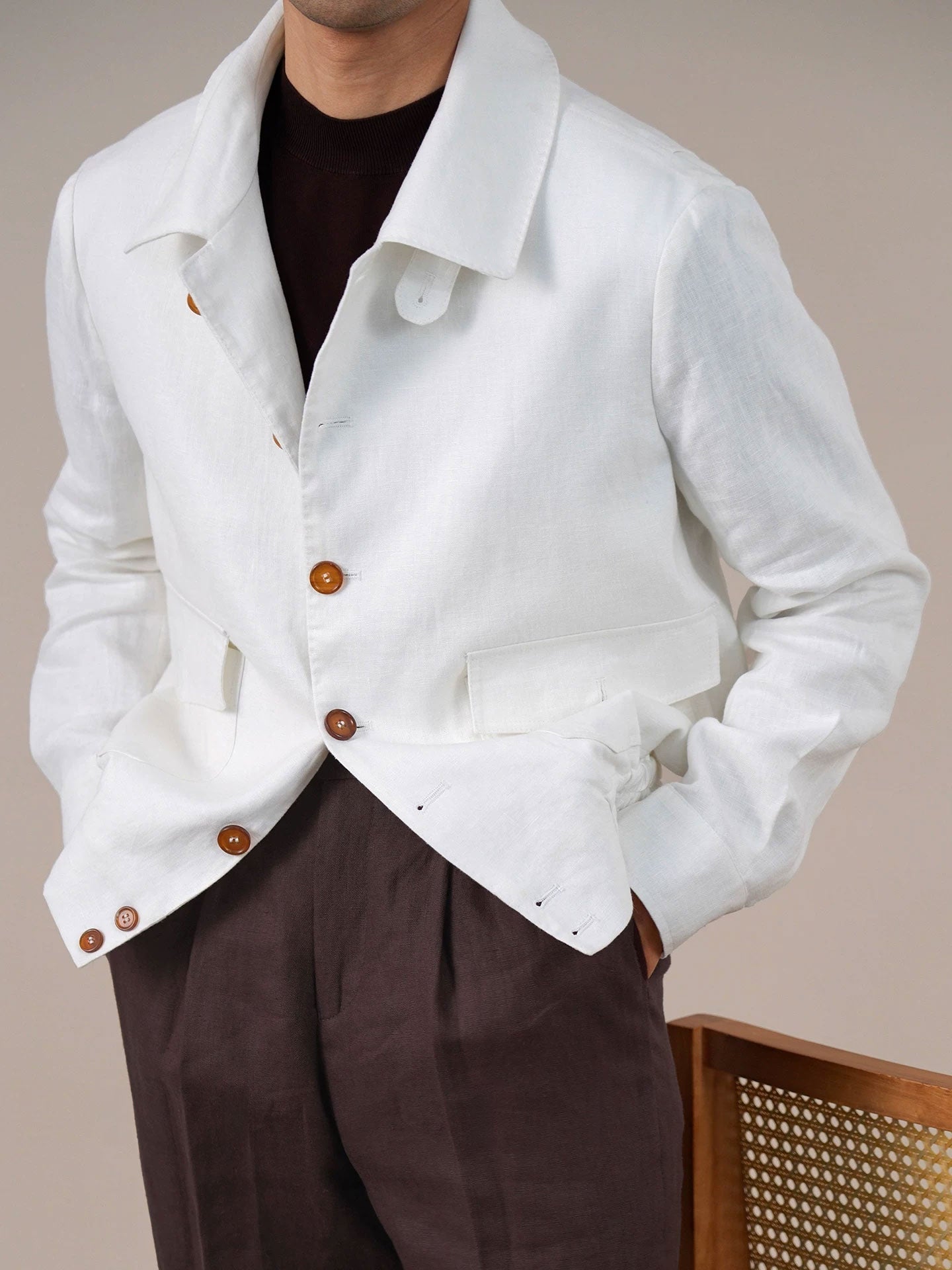 Men's Old Money Linen Jacket BRABION
