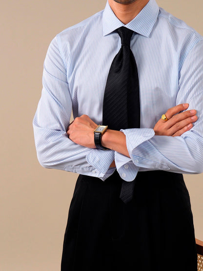 Milano Small Square Collar Striped Shirt