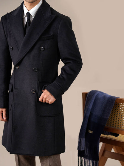 Men's Double-Breasted Wool Overcoat