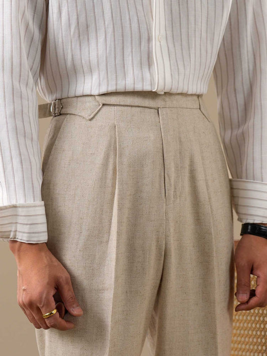 Men’s Linen-Blend Pleated Dress Pants BRABION