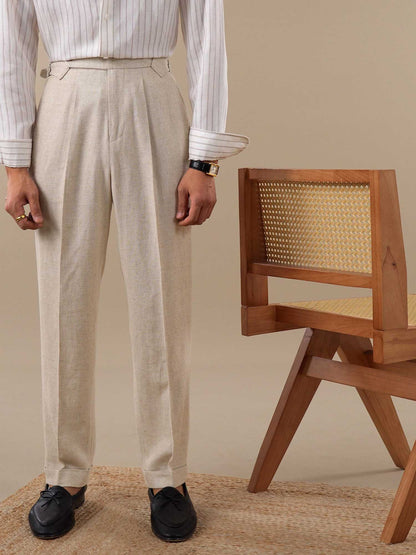 Men’s Linen-Blend Pleated Dress Pants BRABION