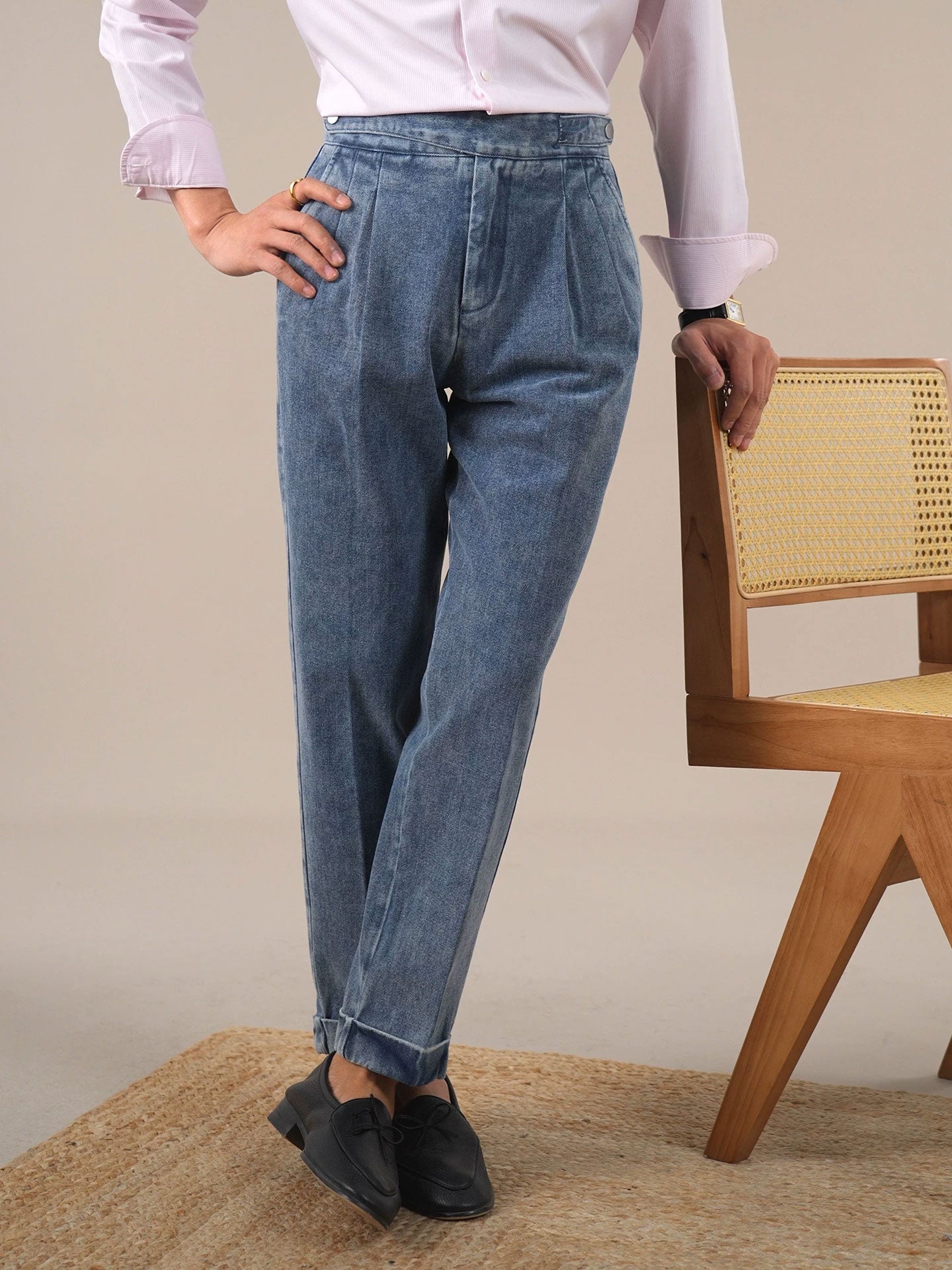 Men's Vintage Straight-Leg Denim Pants BRABION