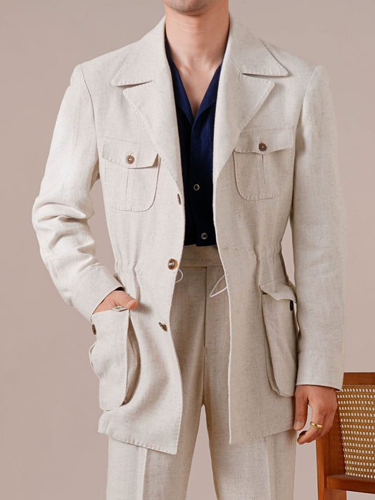 Men's Breathable Linen Italian Safari Jacket